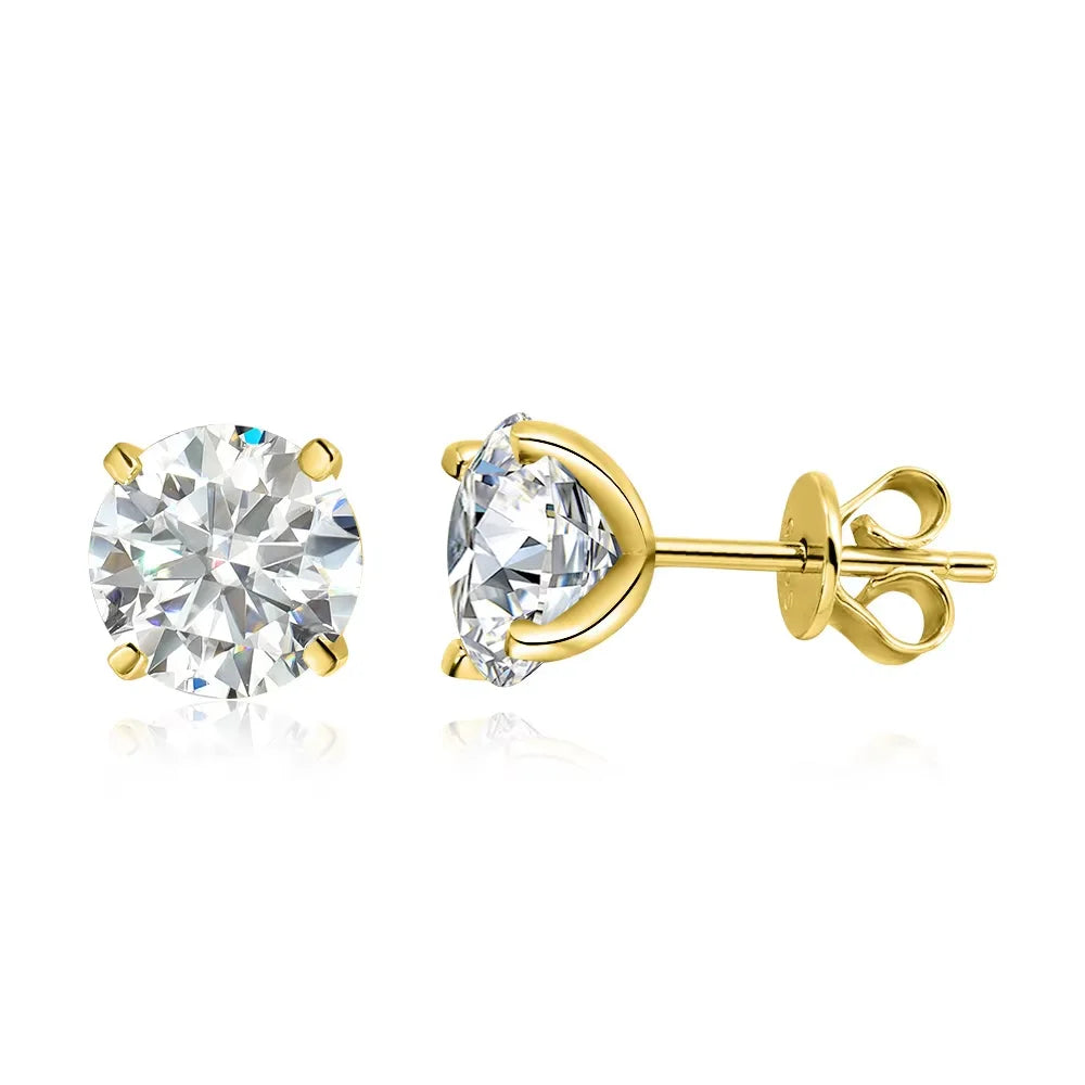 Rose Glow Moissanite Stud Earrings