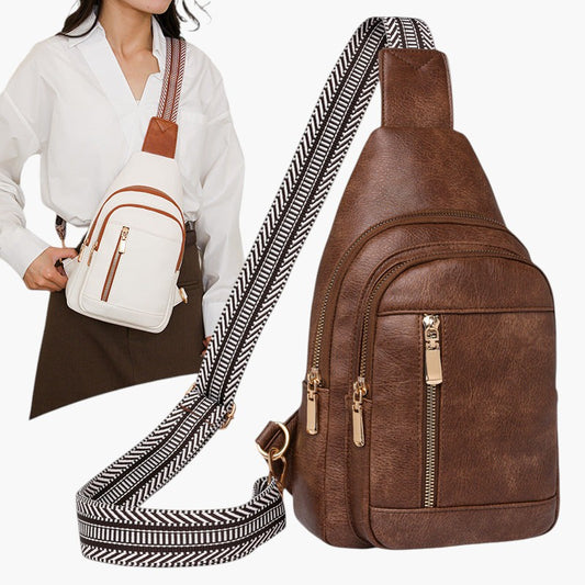 Retro PU Leather Crossbody Chest Bag – Unisex Small Waist Bag