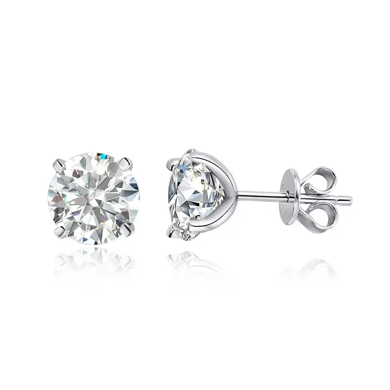 Rose Glow Moissanite Stud Earrings