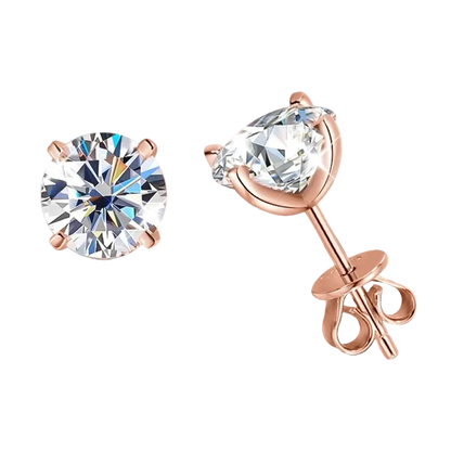 Rose Glow Moissanite Stud Earrings